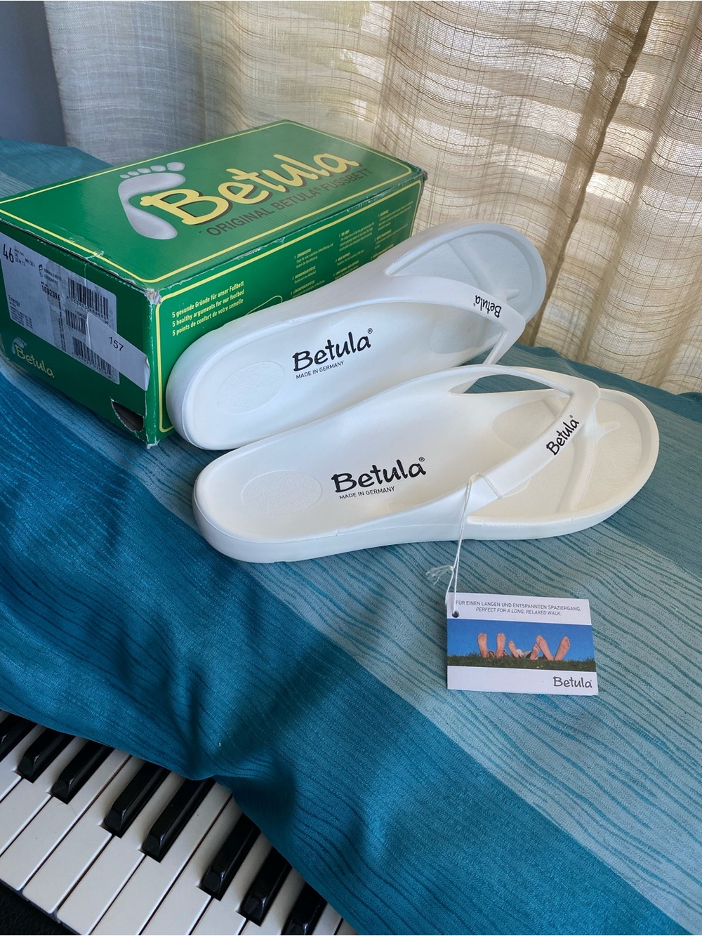 Betula Birkenstock Energy Men White Slip-On Sandals thong Beach Flip Flops Sz 13